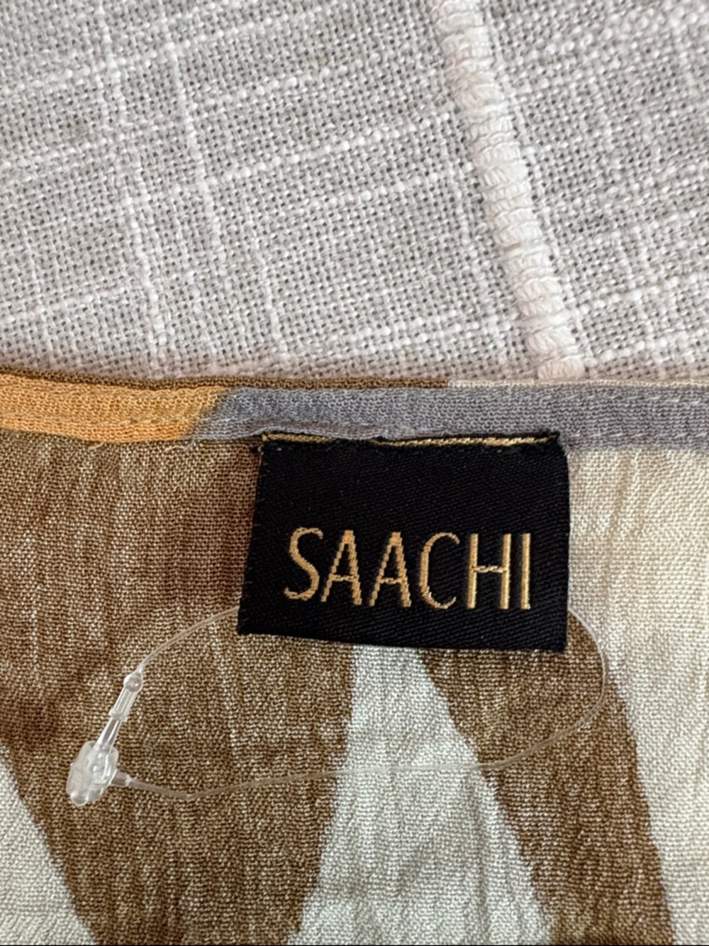 Saachi Floral Rayon Crepe Kaftan - Gray/ multi-colored - ONE SIZE - NEW - Picture 8 of 9
